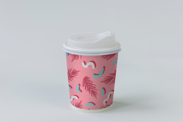 Colorful takeaway coffee cup mockup design