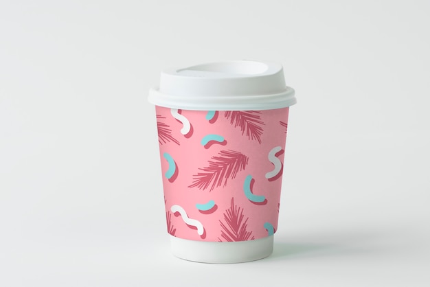 PSD colorful takeaway coffee cup mockup design