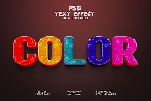 A colorful text effect with the word color on it