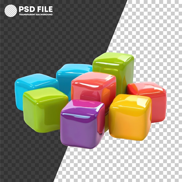 Colorful toy blocks for children39s play on transparent background stock png