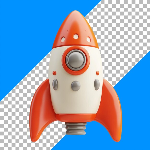 PSD colorful toy rocket illustration on geometric background