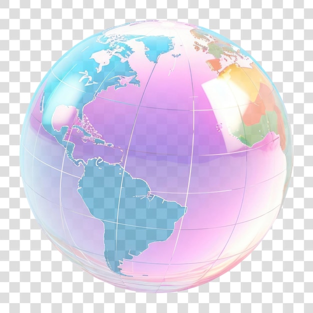 Colorful transparent globe illustration