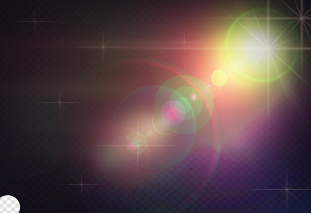 PSD colorful transparent sunlight special lens flare light effect png light illustration