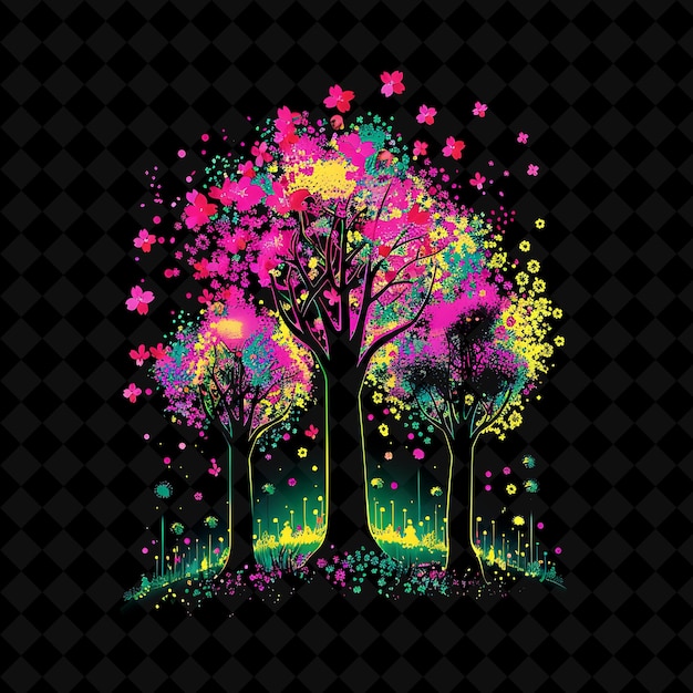 PSD a colorful tree with the words quot spring quot on it