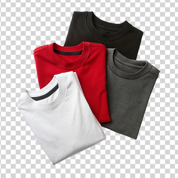 Colorful tshirts isolated on transparent background