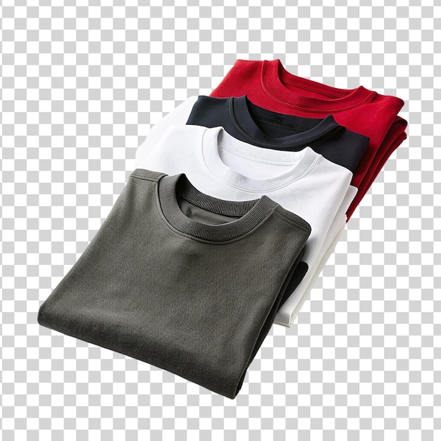 Colorful tshirts isolated on transparent background