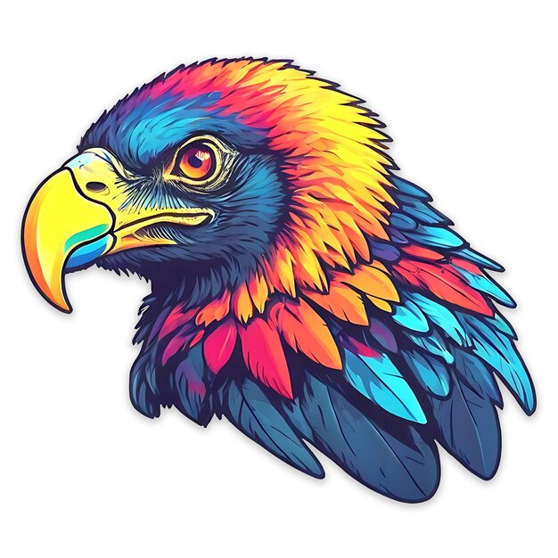 Colorful Vulture design psd