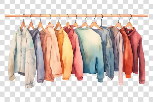 Colorful watercolor clothing rack