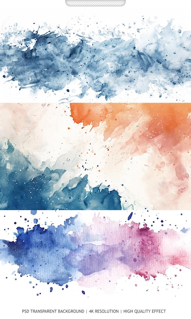 PSD colorful watercolor hand drawn paper texture