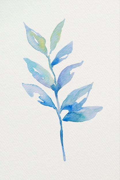 PSD colorful watercolor natural leaves illustration