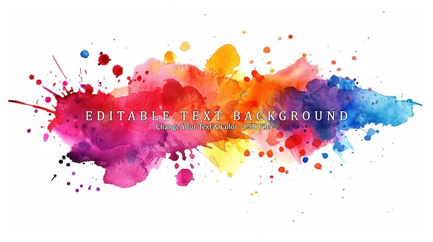 PSD colorful watercolor splatter