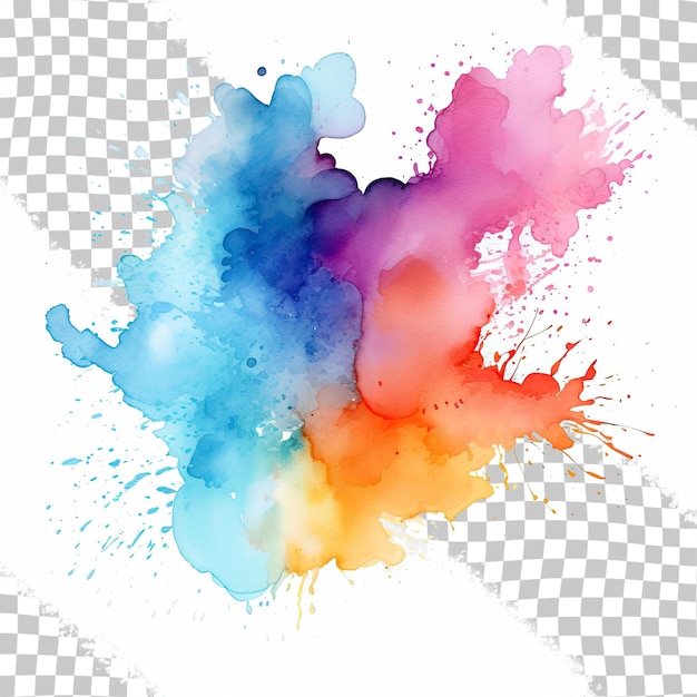 Colorful watercolor texture with splashes and spatters Modern background for trendy design transparent background