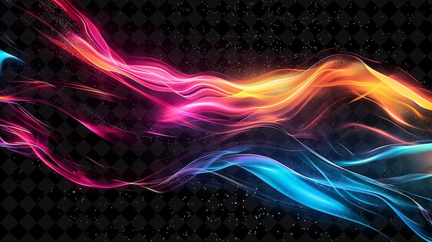 PSD colorful wave of the rainbow on a black background