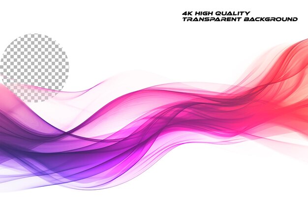 colorful waves and glowing effect on transparent background