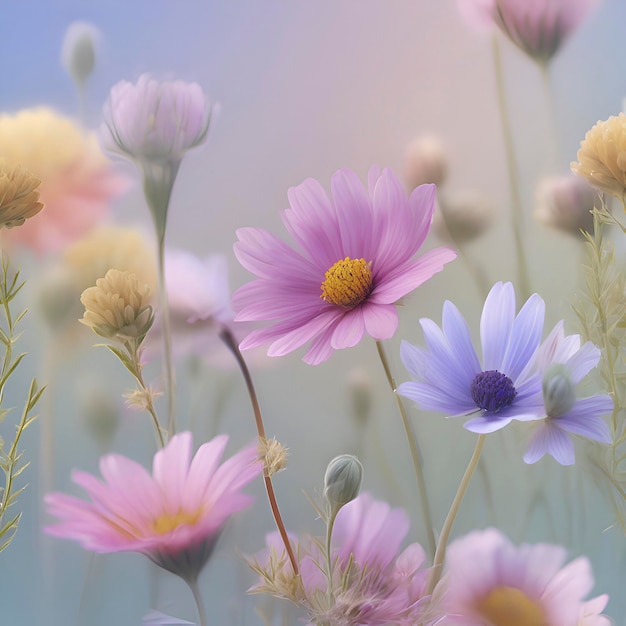 Colorful wildflower field background