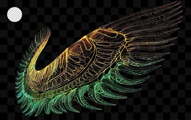 A colorful wing with the word wings on it