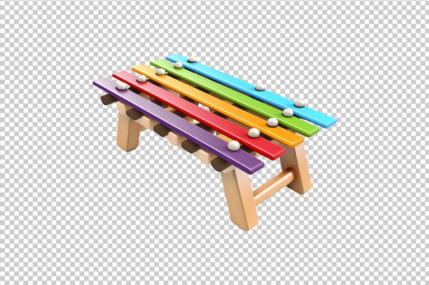 Colorful Xylophone isolated on transparent background PNG Cutout