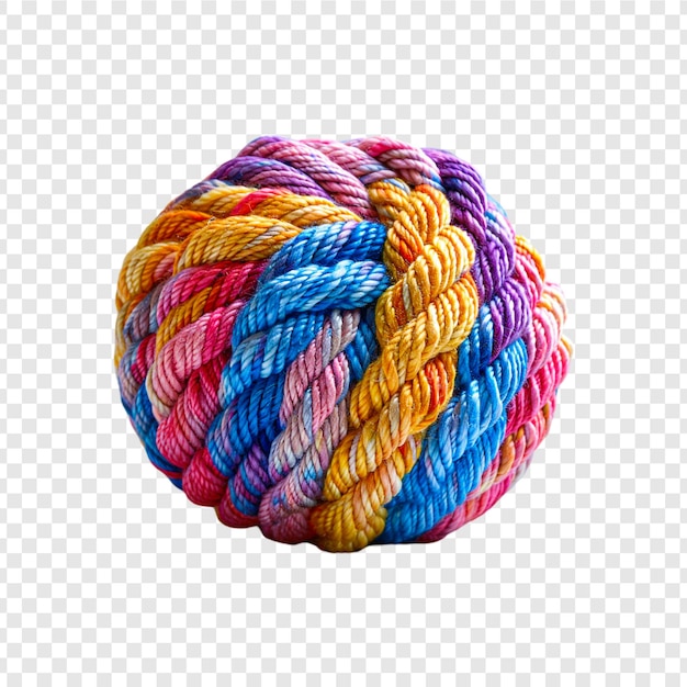 PSD colorful yarn ball isolated on transparent background