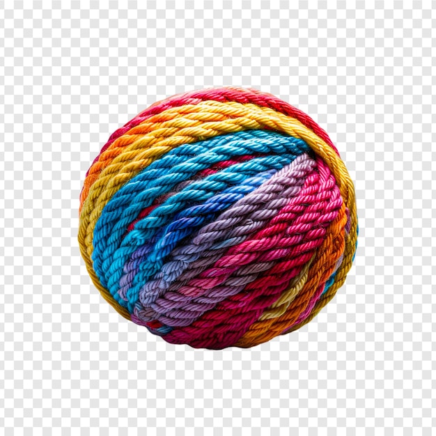 PSD colorful yarn ball isolated on transparent background