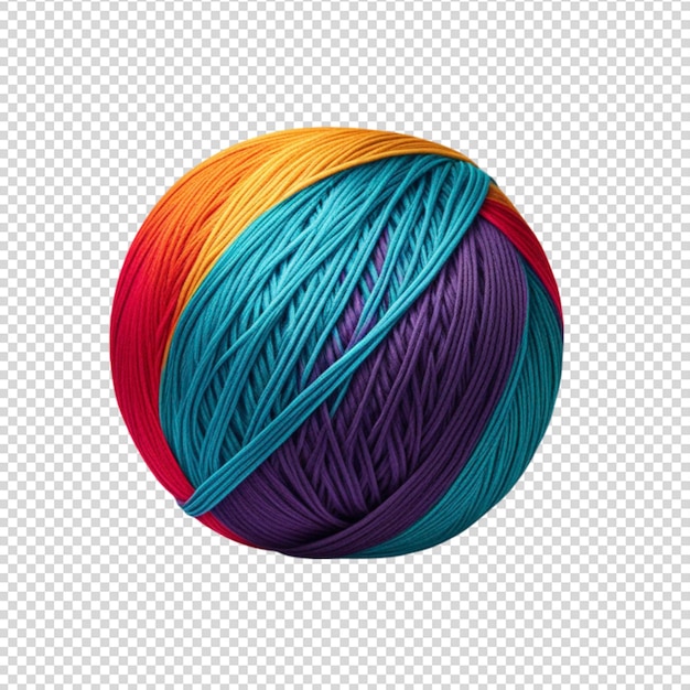 PSD colorful yarn ball isolated on transparent background