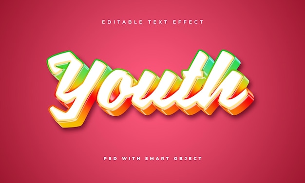 Colorful youth editable text effect template