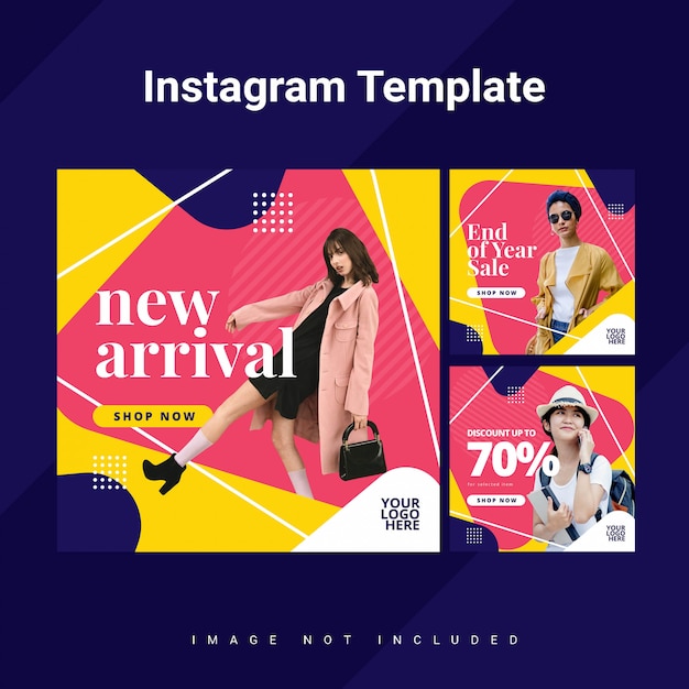 Colorfull Rounded Triangle Instagram Feed Template