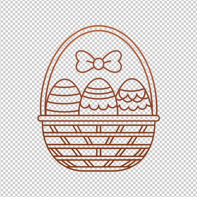 Coloring basket Easter eggs sketch Holiday symbol Hand drawn vector illustration