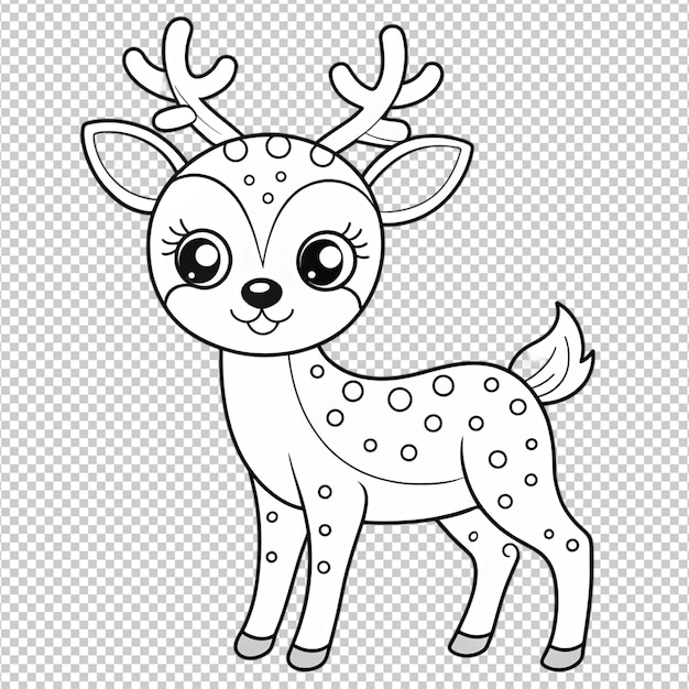 PSD coloring page outline of cute dog