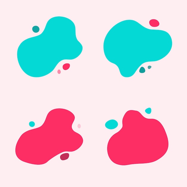 colourful abstract shapes fluid hand drawn organic shapes vector shape creative element seamless PSD