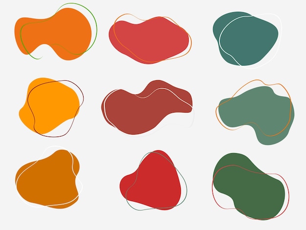 colourful abstract shapes fluid hand drawn organic shapes vector shape creative element