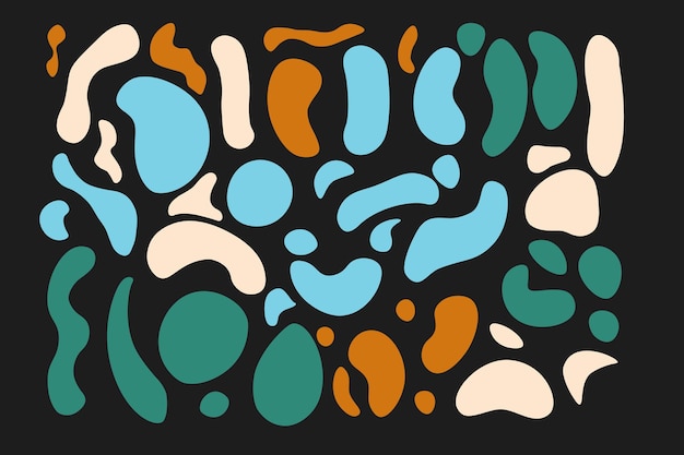 colourful abstract shapes fluid hand drawn organic shapes vector shape seamless element soft