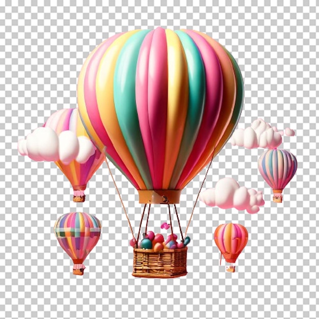 Colourful hot air ballon