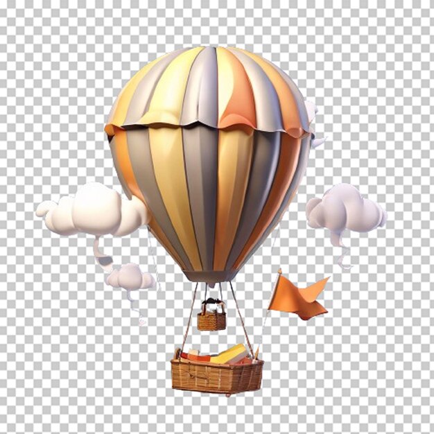 PSD a colourful hot air balloon floating