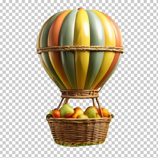 PSD a colourful hot air balloon floating