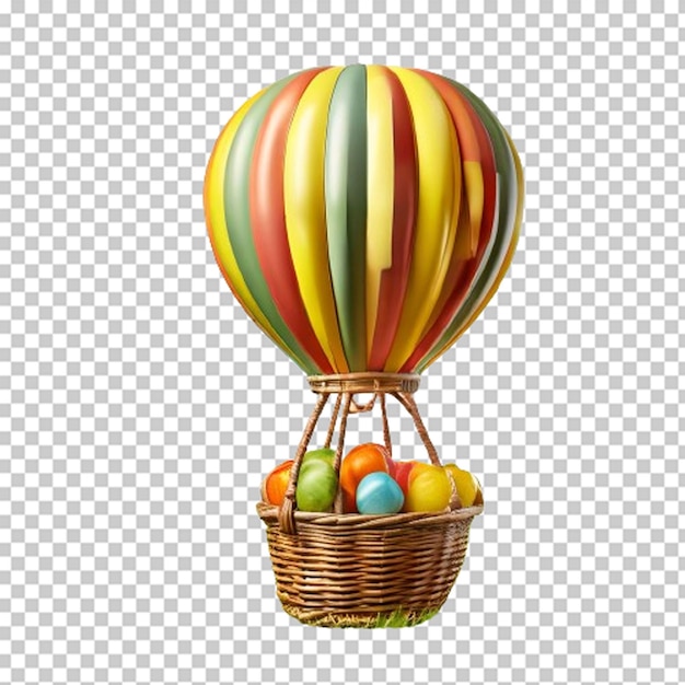 PSD a colourful hot air balloon floating