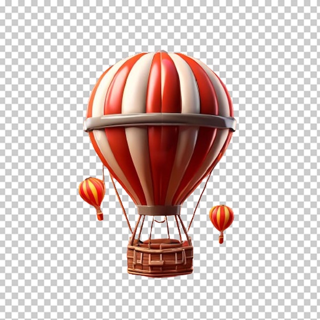 PSD a colourful hot air balloon floating