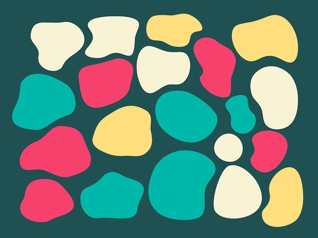 colourful retro abstract shapes fluid hand drawn organic shapes vector shape seamless element