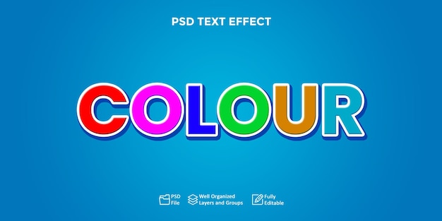 colourful text effect editable