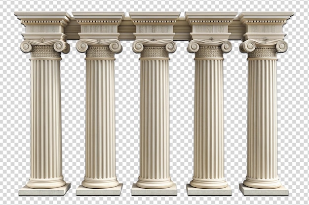 columns of a column with the word  on them