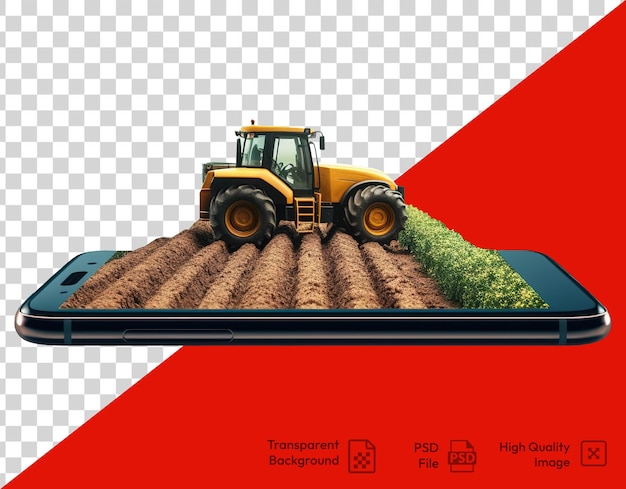 A combineharvesterworkingfieldsmartfarmingconcepttractorsmartphone