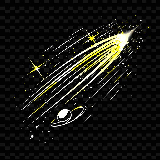 PSD a comet with a yellow light on its back