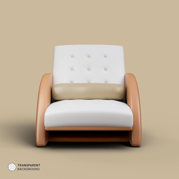 Comfortable couch icon isolated 3d render illustration