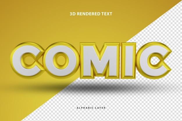 Comic 3D Rendered Text Design