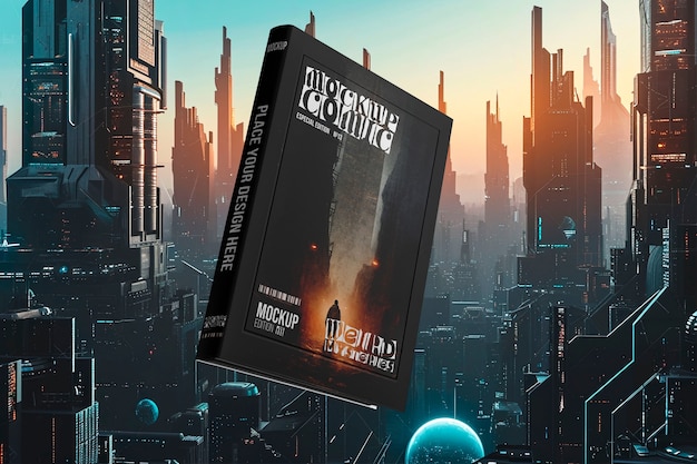 Comic book in futuristic environment