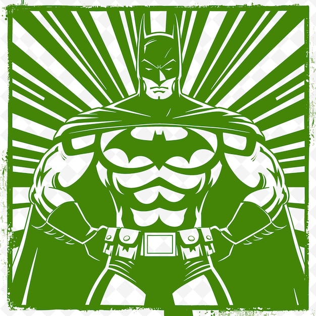 a comic comic book character with a green background