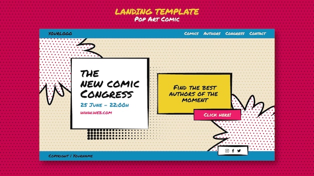 Comic congress landing page template