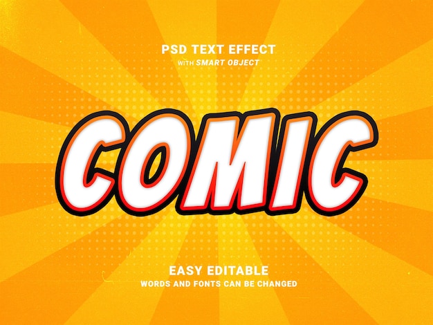 Comic playful text effect psd file