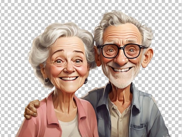 A comical of a old aged couple