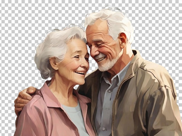 A comical of a old aged couple