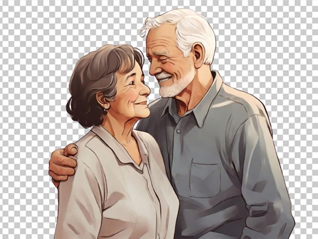 A comical of a old aged couple